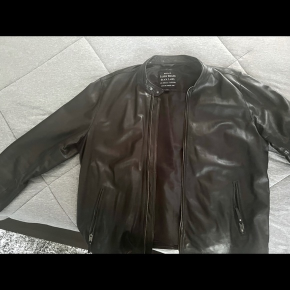 Lucky Brand Black Label leather jacket mens - Picture 1 of 2
